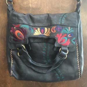 Lucky Brand Leather Embroidered Bag